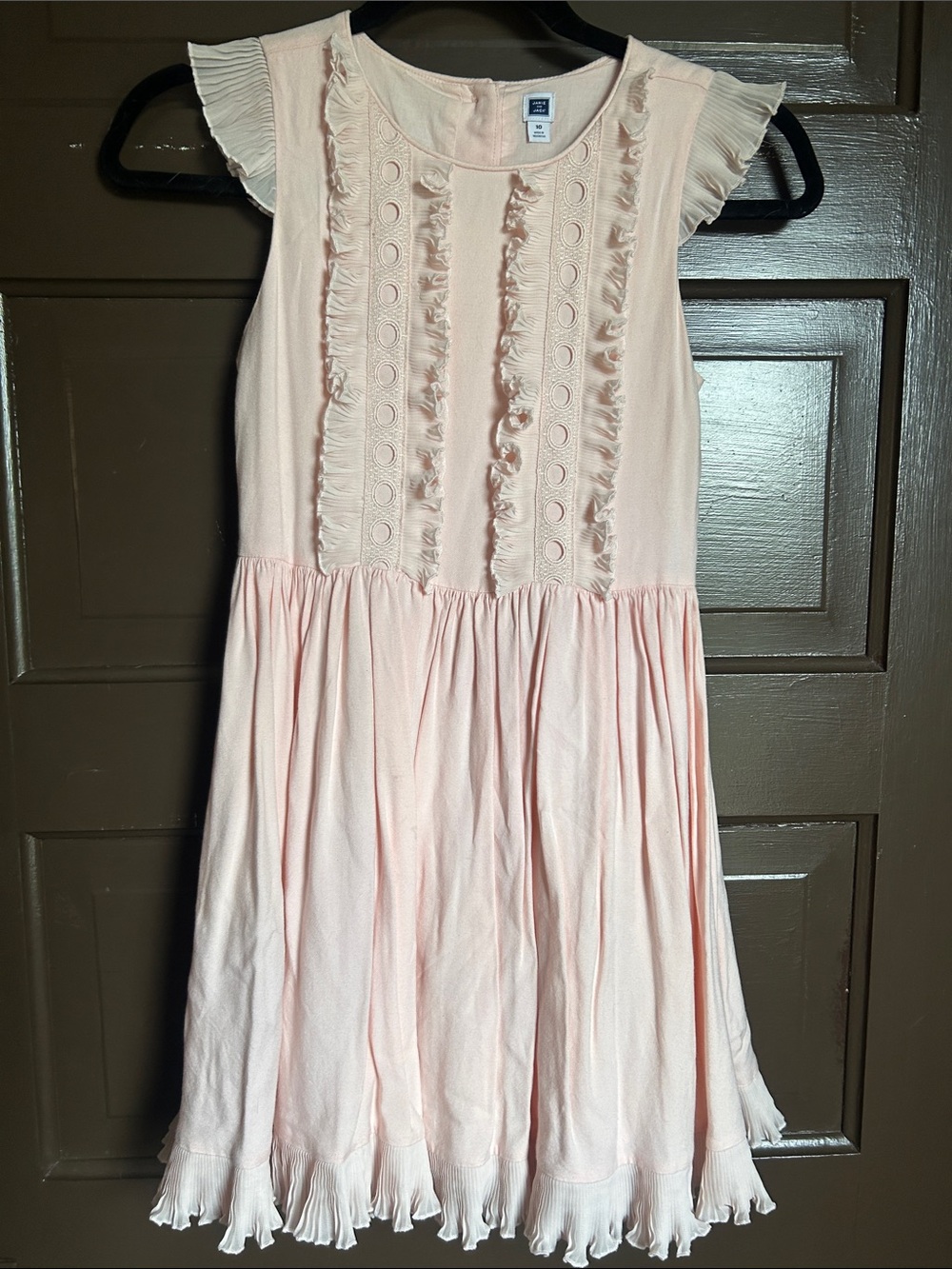 Janie and Jack Pale Pink Ruffle Trim Casual Dress